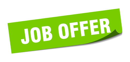 job offer sticker. job offer square sign. job offer. peeler