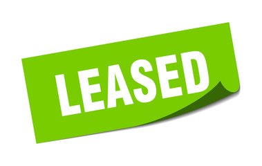 leased sticker. leased square sign. leased. peeler