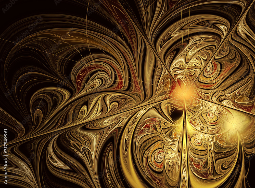 Wall mural abstract color dynamic background with lighting effect. fractal art