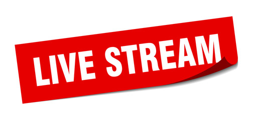 live stream sticker. live stream square sign. live stream. peeler