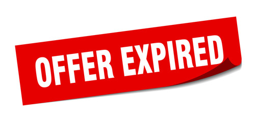 offer expired sticker. offer expired square sign. offer expired. peeler