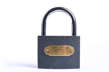 Locked grey Padlock on the white background.