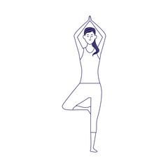 woman doing yoga position, flat design