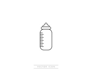 Baby Bottle Icon Vector Logo Template