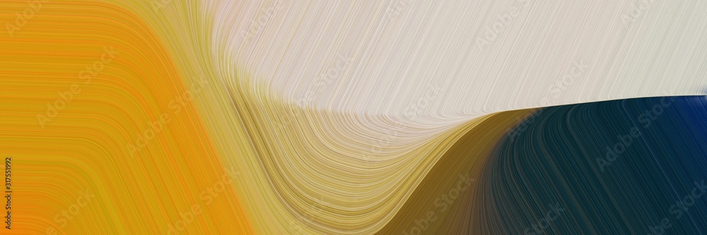 Poster header background graphic with modern soft curvy waves background design with very dark blue, pastel