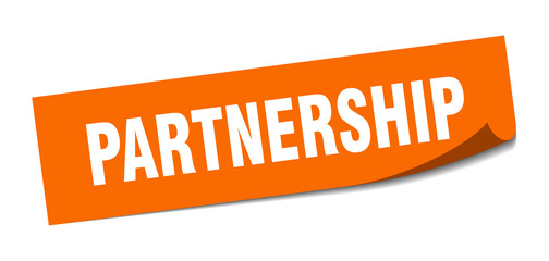 partnership sticker. partnership square sign. partnership. peeler