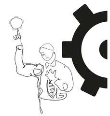 One continuous line drawing of ability concept. Simple line art drawing exposing abilities.