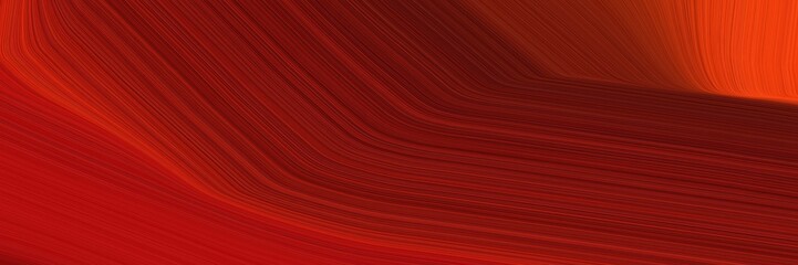 banner background graphic with elegant curvy swirl waves background illustration with dark red, strong red and orange red color