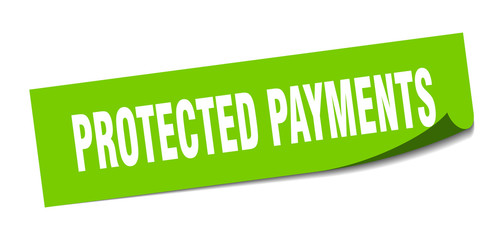 protected payments sticker. protected payments square sign. protected payments. peeler
