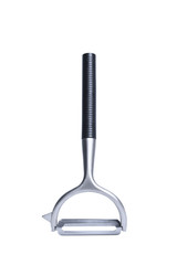 Vegetable peeler metal isolated in different poses on white background