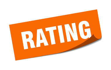 rating sticker. rating square sign. rating. peeler