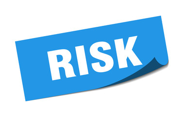 risk sticker. risk square sign. risk. peeler