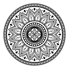 Ethnic Mandala Ornament. Arabic, Pakistan, Moroccan, Turkish, Indian, Spain motifs