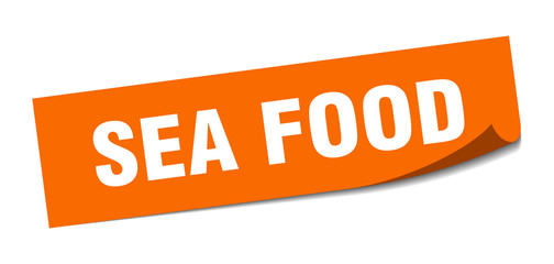 sea food sticker. sea food square sign. sea food. peeler