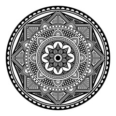 Ethnic Mandala Ornament. Arabic, Pakistan, Moroccan, Turkish, Indian, Spain motifs