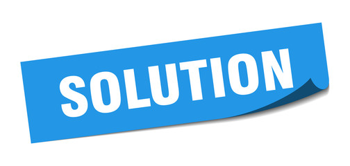 solution sticker. solution square sign. solution. peeler