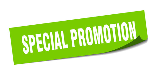 special promotion sticker. special promotion square sign. special promotion. peeler
