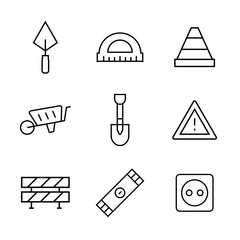 Vector icon set of construction,repair in line style.