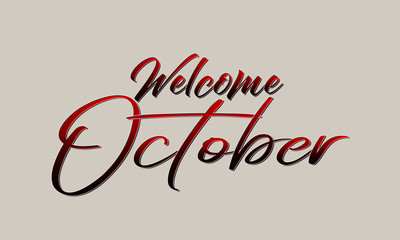 Welcome October Vector Illustration Background