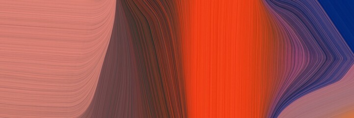 Fototapeta premium card background graphic with modern waves background design with indian red, very dark violet and old mauve color