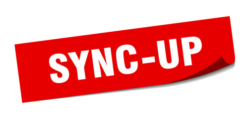 sync-up sticker. sync-up square sign. sync-up. peeler