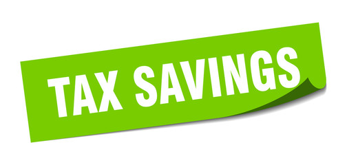 tax savings sticker. tax savings square sign. tax savings. peeler