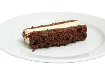 Fototapeta na wymiar Cheesecake with chocolate crumble topping