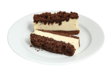 Cheesecake with chocolate crumble topping