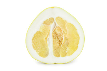 half of pomelo isolated on white background