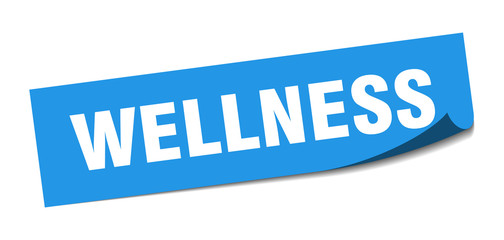 wellness sticker. wellness square sign. wellness. peeler