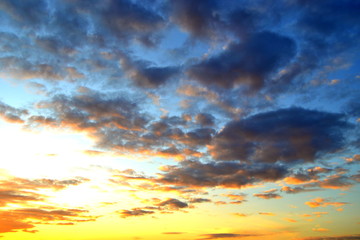 Fototapeta premium black clouds and sunset