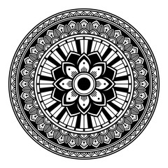 Ethnic Mandala Ornament. Arabic, Pakistan, Moroccan, Turkish, Indian, Spain motifs