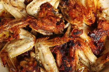 Frying chicken wings