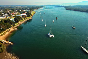 Fototapeta na wymiar Small boat harbour in eastern Australia
