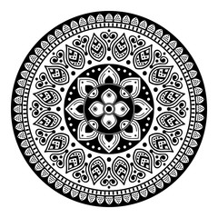 Ethnic Mandala Ornament. Arabic, Pakistan, Moroccan, Turkish, Indian, Spain motifs