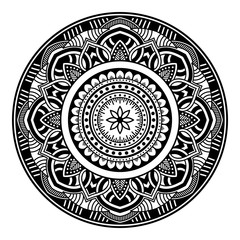 Mandala decorative round ornament. Can be used for greeting card, phone case print, etc. Hand drawn background, vector isolated on white