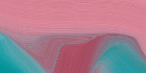 graphic design background with abstract waves illustration with rosy brown, pale violet red and light sea green color. can be used as card, wallpaper or background texture
