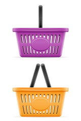 plastic shopping basket for the store stock vector illustration