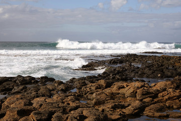 Fuerteventura. Stormy weather at sea