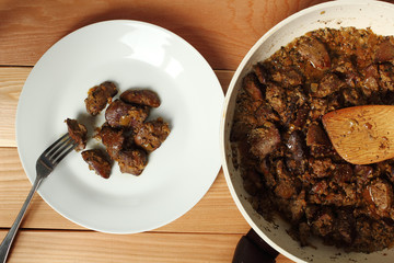 Cooked chicken liver