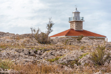 Fototapeta na wymiar Lighthouse in Makarska, Makarska riviera, Croatia