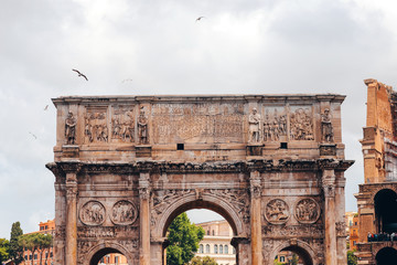 Fototapeta na wymiar Arch of Constantine in Rome, Italy.