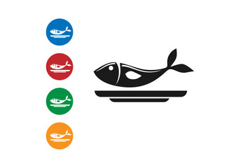 fish fry icon vector 