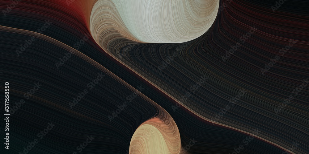 Poster graphic design background with modern waves background illustration with very dark green, rosy brown