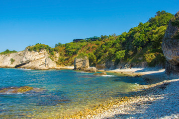 Fototapeta na wymiar The Black Sea coast at Kilimli Bay, near Agva, Sile, in north west Turkey