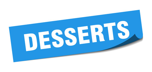 desserts sticker. desserts square sign. desserts. peeler