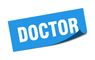 doctor sticker. doctor square sign. doctor. peeler