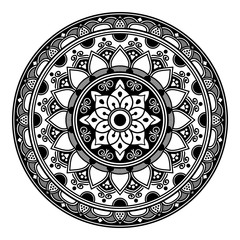 Mandala decorative ornament. Can be used for greeting card, phone case print, etc. Hand drawn background, vector isolated on white