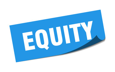 equity sticker. equity square sign. equity. peeler