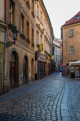 Fototapeta na wymiar Street in old town in Prague 